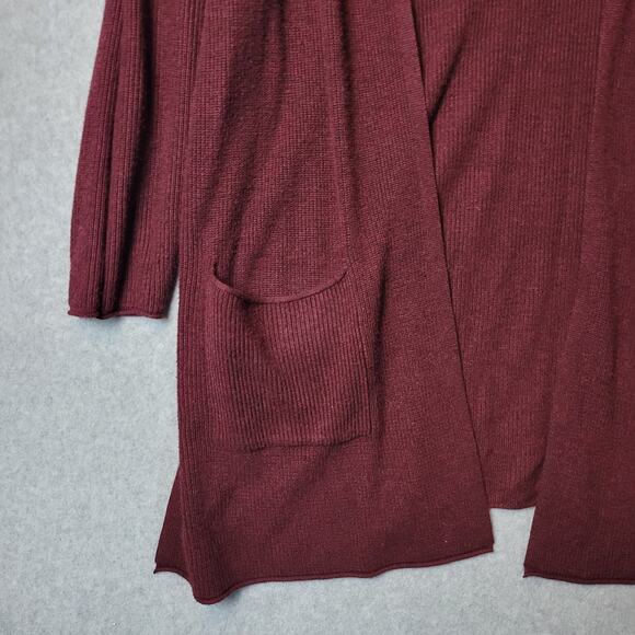 T Tahari Cashmere Blend Burgundy LS Pocket Cardigan Women's Plus 1X? No Tag - Picture 5 of 12